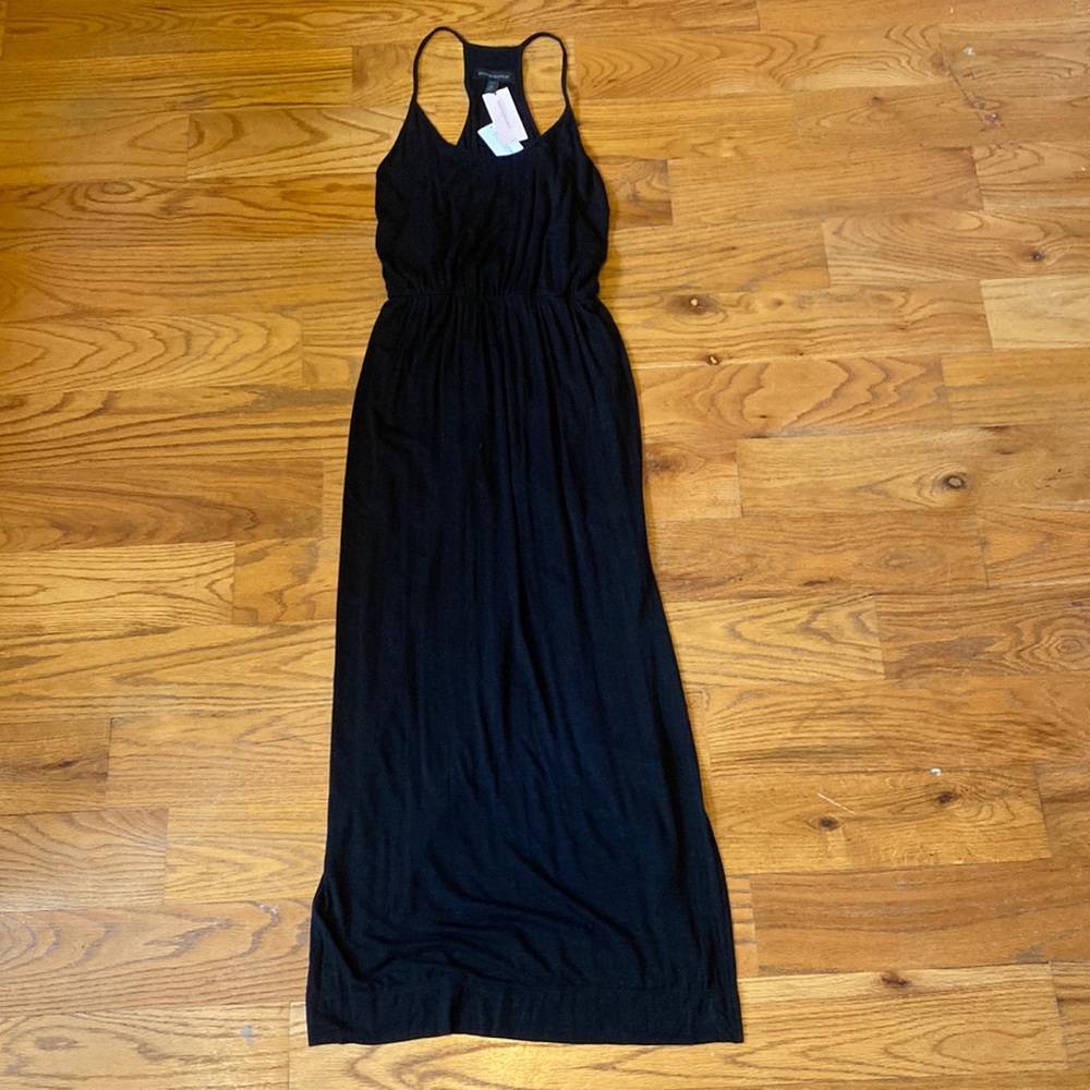 NWT Banana Republic XSP Sleeveless Racerback Black Maxi Dress
